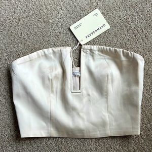 Satin bustier strapless top